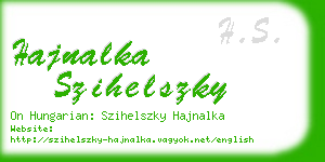 hajnalka szihelszky business card